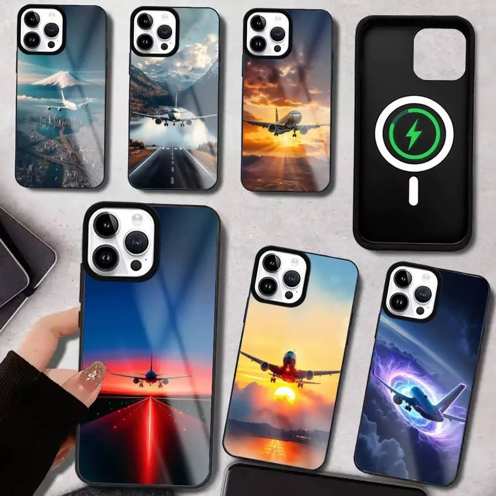 

Aircraft Helicopter Airplane Phone Case For iPhone17,16,15,14,13,12,11 Plus,Pro Max For Magsafe Wireless Charging