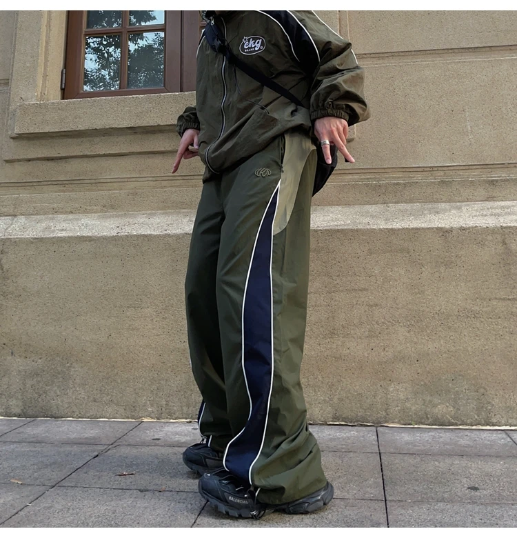 Ropeカーゴパンツ ブラック Y2K HIPHOP ラッパー着用 レディースブラックレースゴシックパンツ、セクシーカーゴパンツ