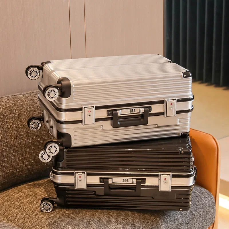 Aluminium Frame Bagage Voor Mannen En Vrouwen, Reizen Trolley, Boarding Case, Student Wachtwoord Lederen Case, Sterk En Duurzaam