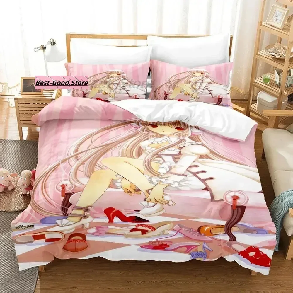 

Top New Chi Chobits Bedding Set Printed Bed Set With Pillowcase Bed Duvet Cover Soft Queen King Size Bedclothes Home