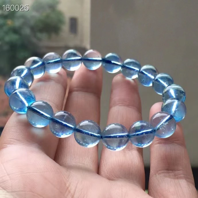 

Natural Blue Aquamarine Clear Round Beads Bracelet Jewelry 10mm Gemstone Wealthy Blue Aquamarine Beads Women Men AAAAAAA