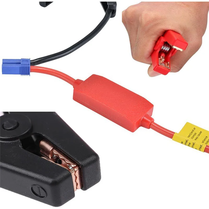 Jump Starter Cable with Clamps Booster Cable with EC5 Plug Connector and Prevent Reverse Charge Module for Car Jump Starter