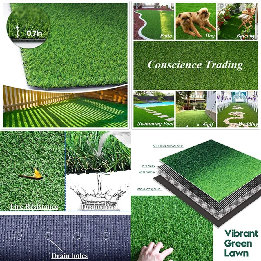 

Artificial Grass Synthetic Lawn 0.7 Custom Sizes -x Indoor/Outdoor Grass Carpet, Easy Installation Multi-use Astroturf Rug, Dog