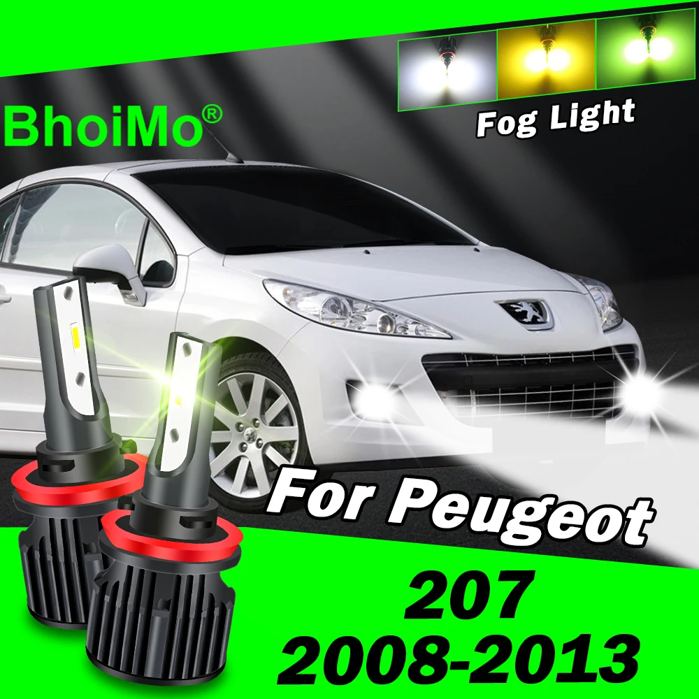 

BhoiMo для Peugeot 207 передняя противотуманная фара 2008 2009 2010 2011 2012 2013 светодиодные лампы
