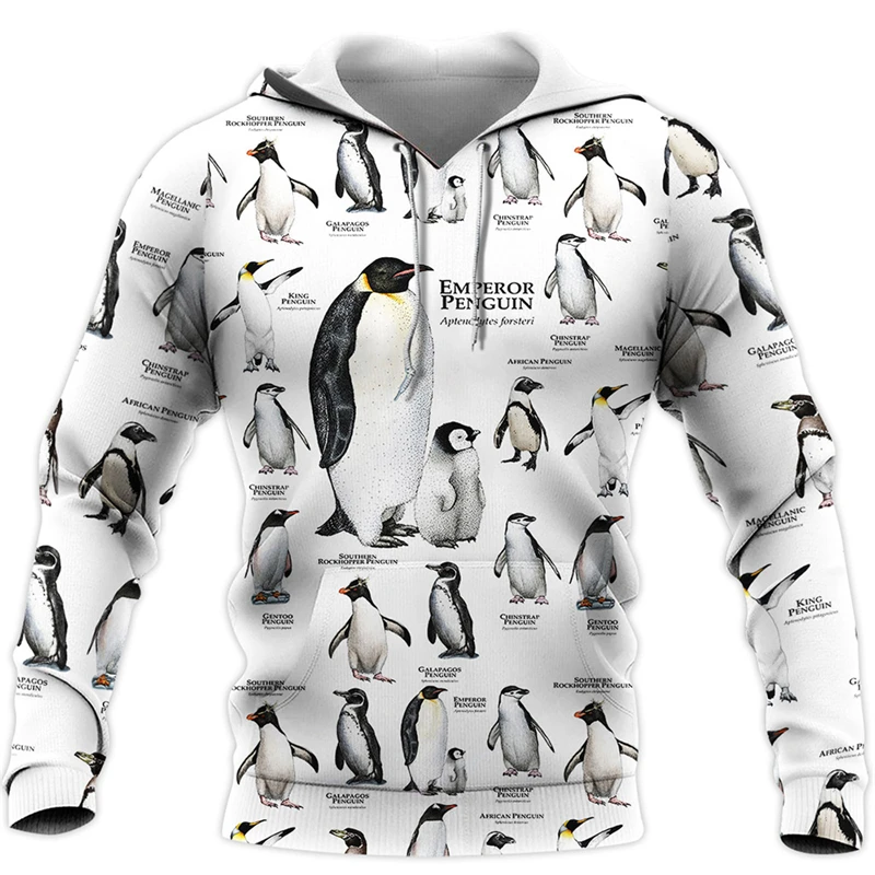 Penguin 3D Print Graphic Sweastshirts Funny Design Men's Hoody Printing Hoodies Male Summer New Fashion Pullovers Casual Tops