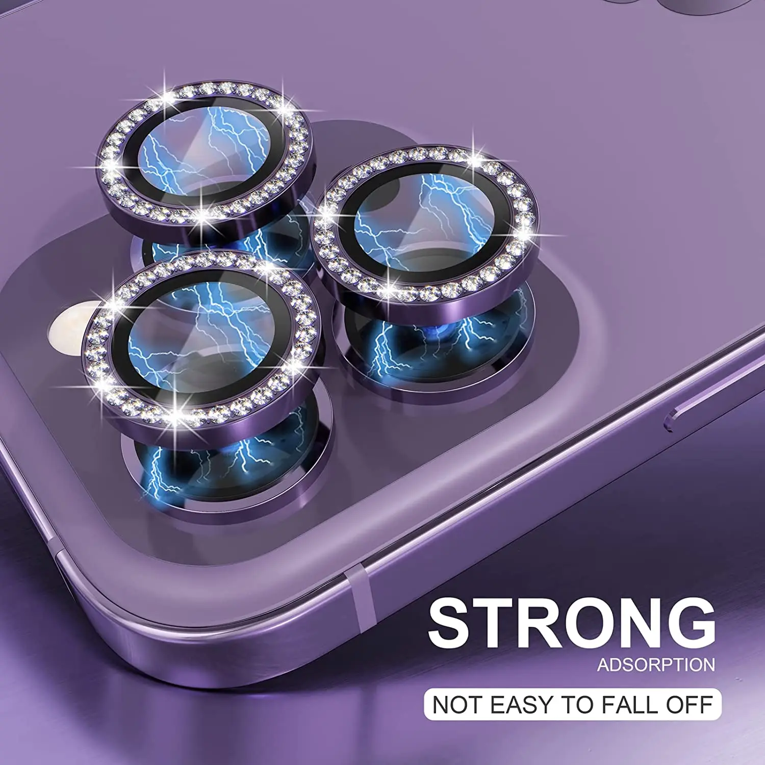 Glitzer-Diamant-Strass-Kameralinsenschutz für iPhone DUO 18 Pro Max 17ProMax 15 14 16 Pro Max Plus 13 14Pro 13Pro 14Plus – Detail 2