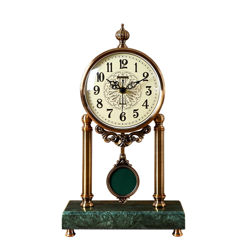 European swing clock Nordic light luxury living room large desktop American silent pendulum clock desktop