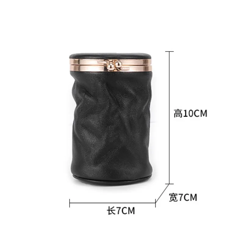 Women\'s Retro Mini Cute Makeup Bag Luxury Genuine Leather Lipstick Perfume Storage Packet Portable Lipstick Pouch with Mirror