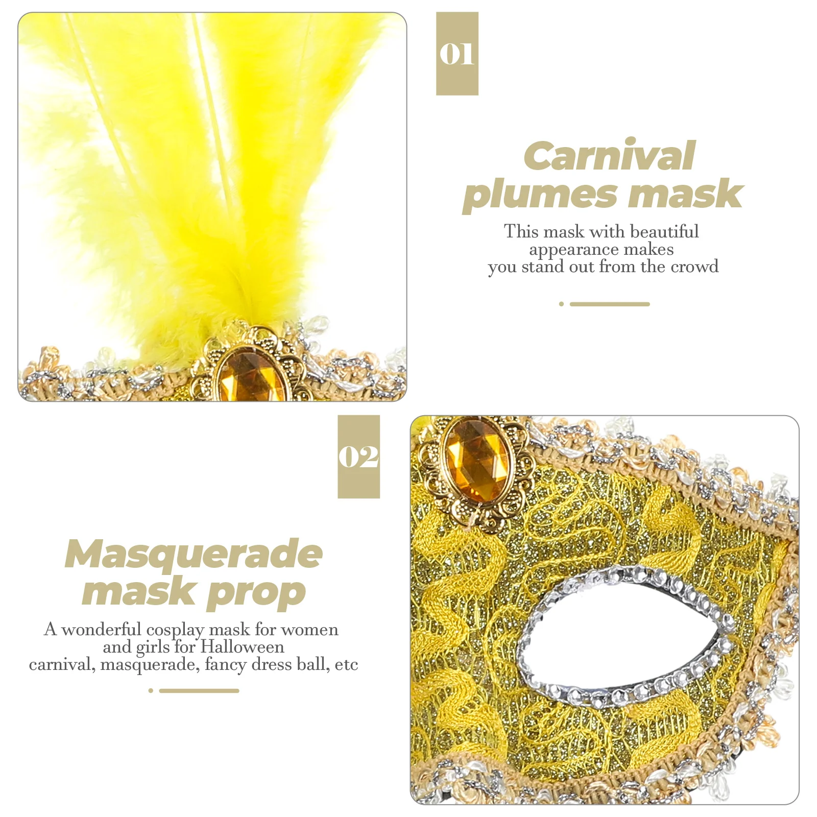 

12pcs Masks Cosplay Masquerade Party Accessories Costume Decor Carnival Plumes Mask Prop Halloween Stage Performance