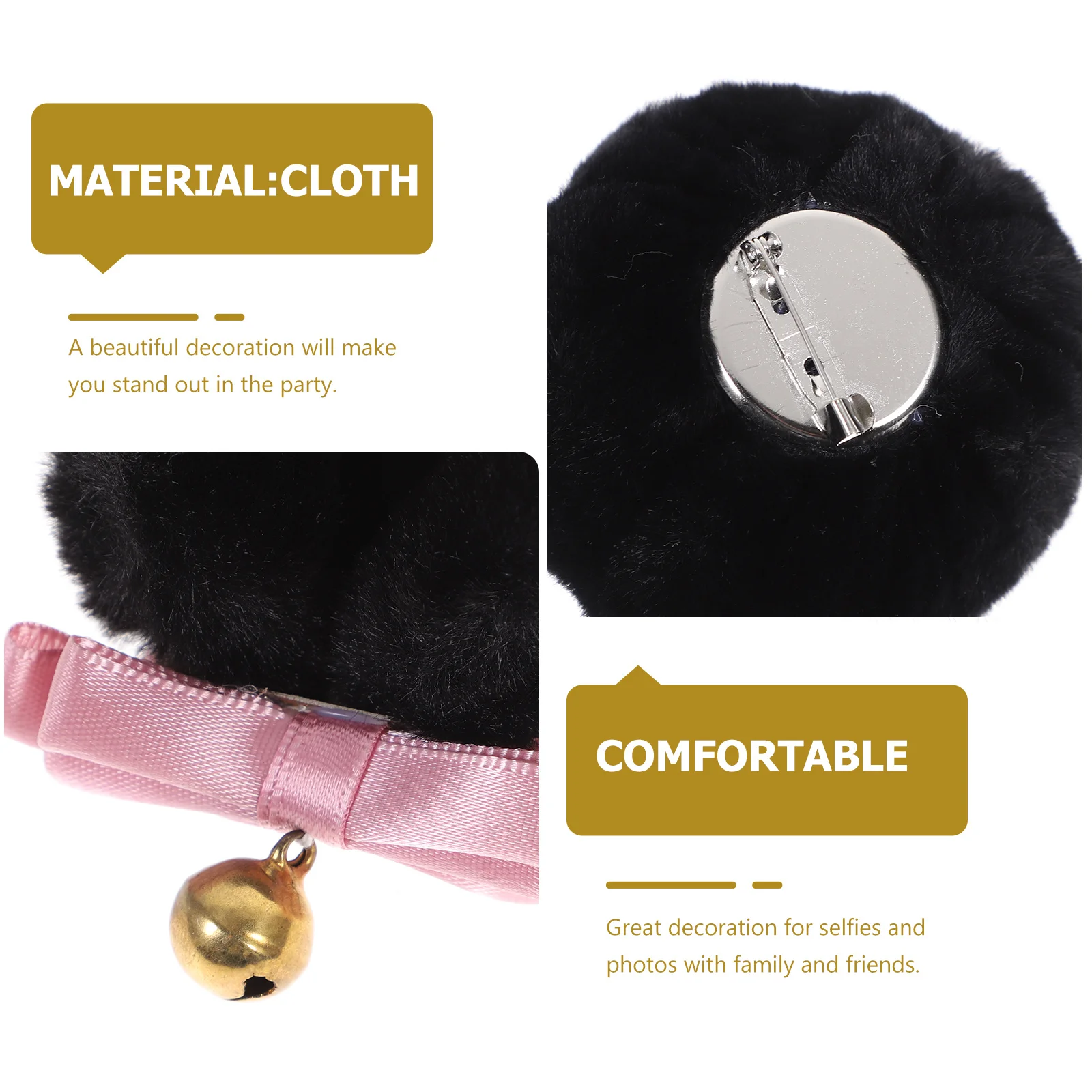 곰 귀 꼬리 머리핀 세트 귀여운 코스프레 파티 의상 액세서리 할로윈 곰 머리핀 리본 여성 소녀용