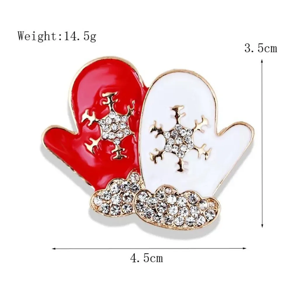 Pearl Christmas Snowman Brooch Deer Rhinestone Red Xmas Brooch Enamel Pins Santa Claus Snowflake Christmas Pin New Year Gift
