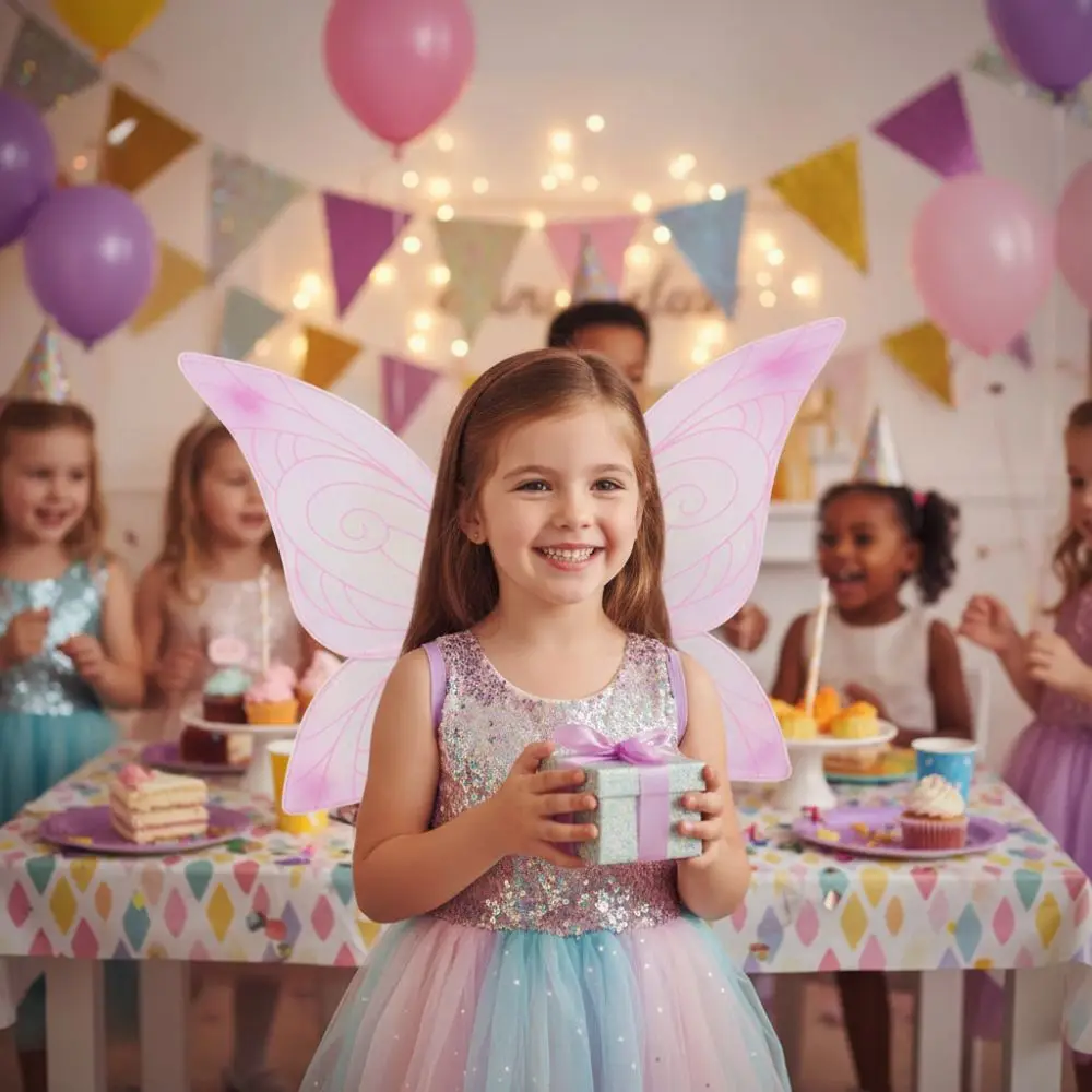 

Блестящие градиентные крылья принцессы-бабочки из органзы, красочные крылья феи-бабочки, эластичные ремни, крылья эльфа ручной работы