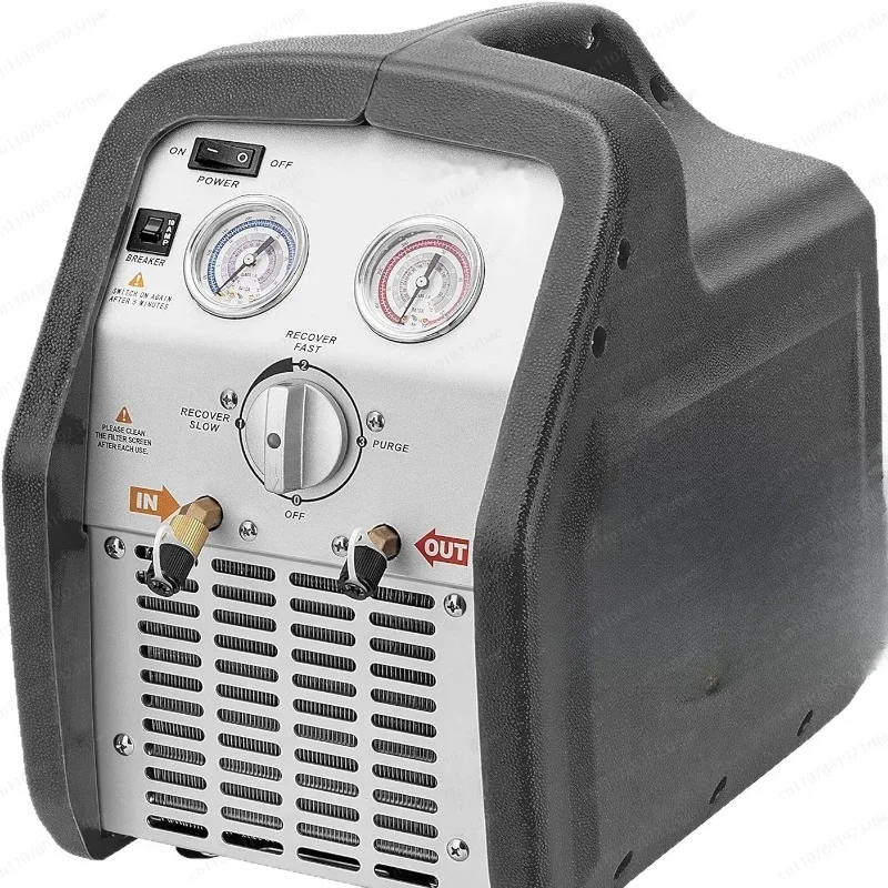 110-120V AC 60Hz 3/4HP Single Cylinder Portable Refrigerant Recovery Machine, Grey