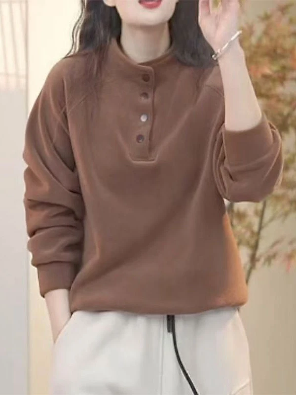 

Thickened Warmth Hoodie Half High Collar 280g Velvet Loose Fit Large Size Color Top for Autumn Winter Casual Slimming
