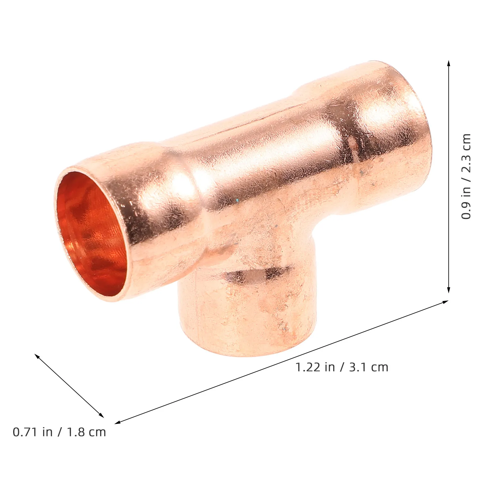 5Pcs Copper Fittings Air Conditioner Adapter Refrigerant Copper Joints 3-Way Refrigeration Systems Heavy-duty