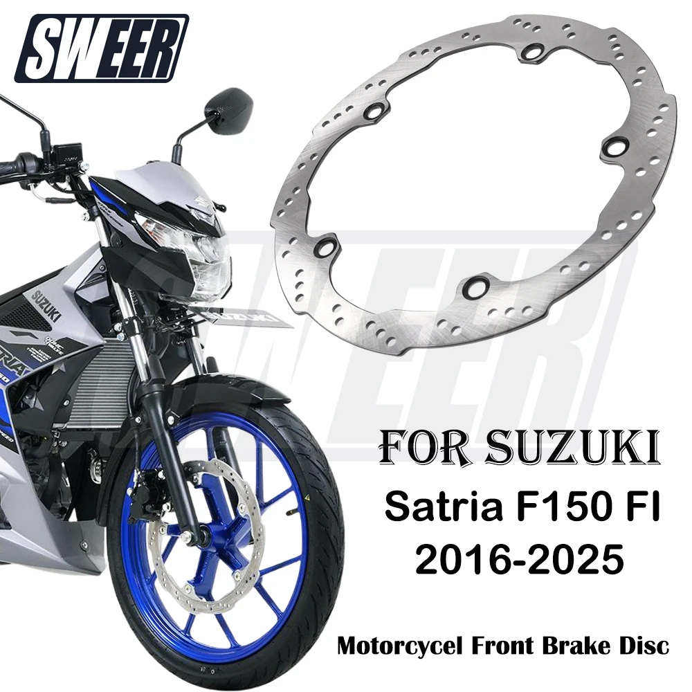 

﻿Motorcycle Front Brake Float Disc Caliper 5 Hole Fit For SUZUKI Satria F150 FI 2016-2025 Original Replace 290MM Disc Brake Pad