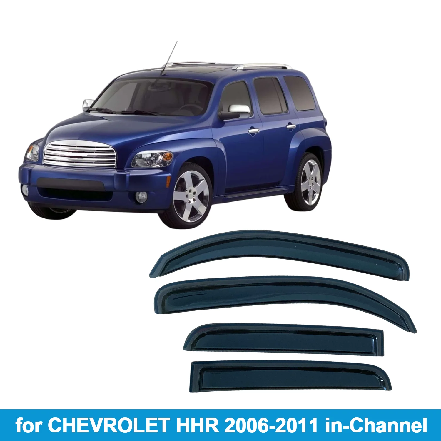 

Оконный козырек для CHEVROLET HHR 2006-2011, канальная защита от дождя, боковой дефлектор, защита от атмосферных воздействий, внутреннее крепление