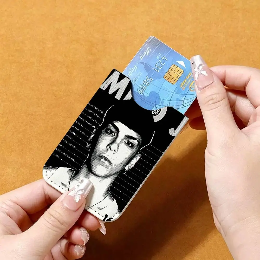 Popular Rapper Singer M-Milo J Ultra-Thin Mini Leather Card Holder Wallets for Men Women Lightweight Soft Genuine Credit Card