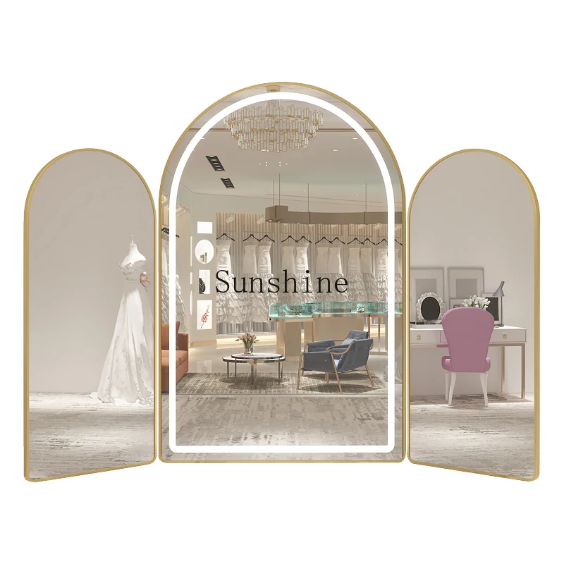 

Wedding shop three-sided mirror ultra-white beauty and thin dress hall special and simple