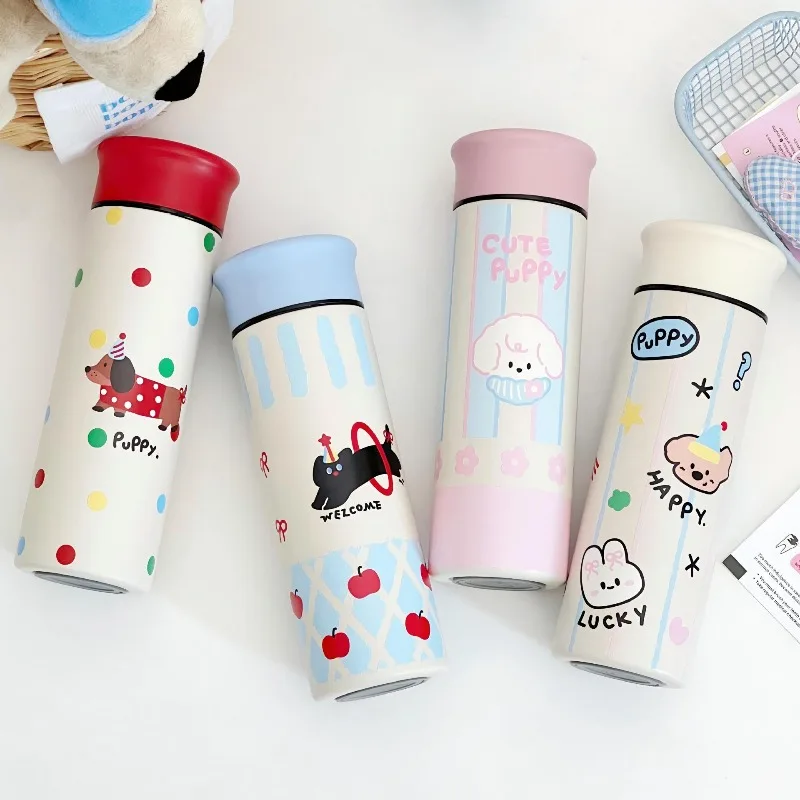 500ml Party Animal Portable Insulated Cup, 304 Stainless Steel Thermos, Kawaii Dog & Cat Travel Mug