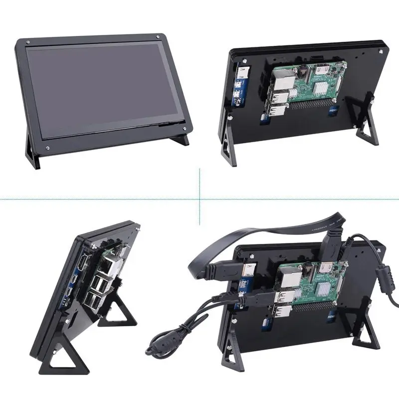Delicate Texture-3Pcs 7 Inch Lcd Acrylic Bracket Case Contact Screen Case Holder Bracket For Raspberry Pi 3 Model B+