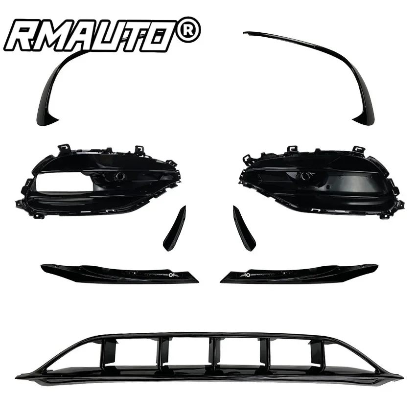 

W176 Lip AMG Style Car Front Bumper Lip Splitter Side Canards Body Kit For Mercedes Benz A-Class W176 AMG A45 2016-2018 Body Kit