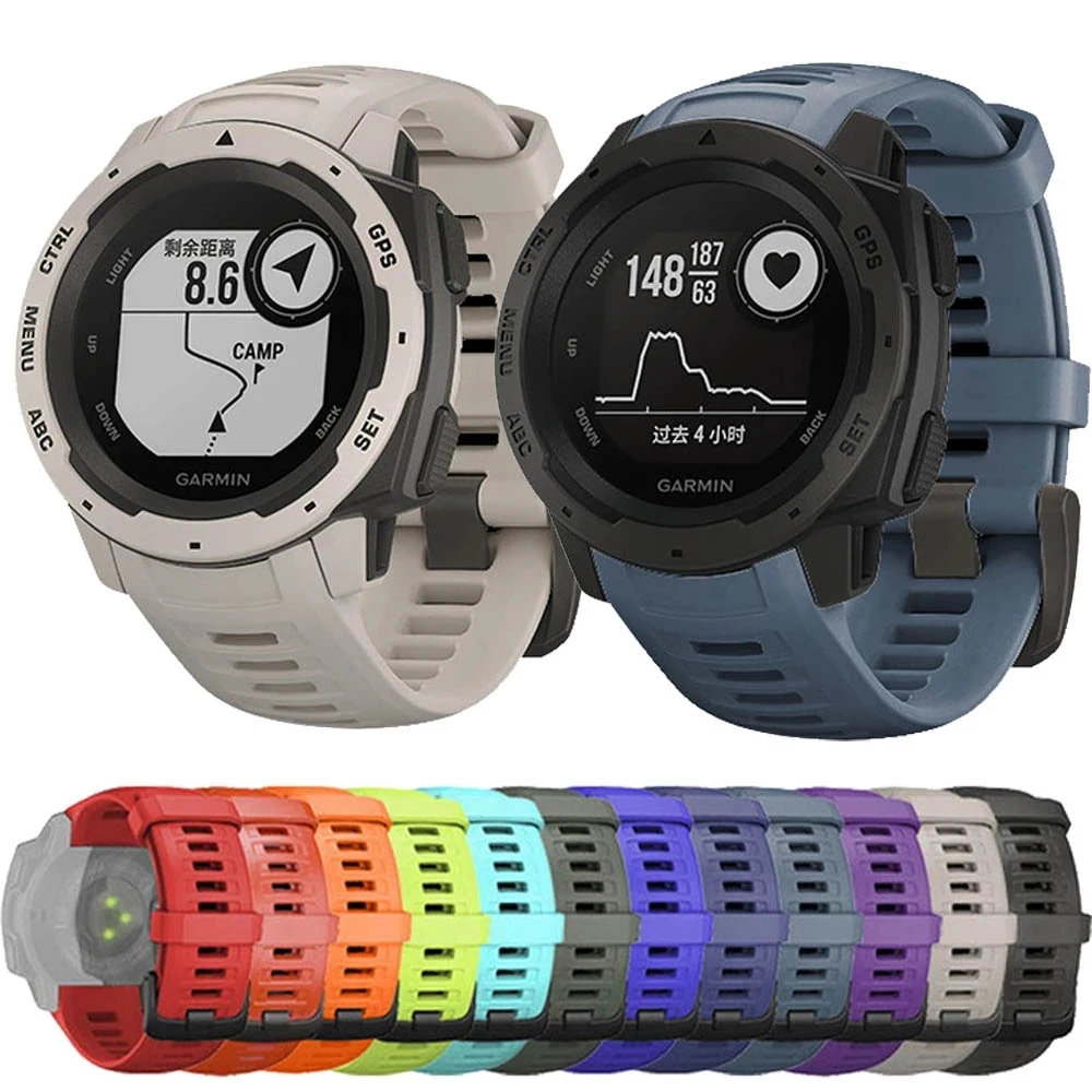 Dành cho Garmin Bản Năng Dây Thể Thao Silicone thay thế dây đeo tay màu lắp đặt nhanh chóng và loại bỏ phụ kiện