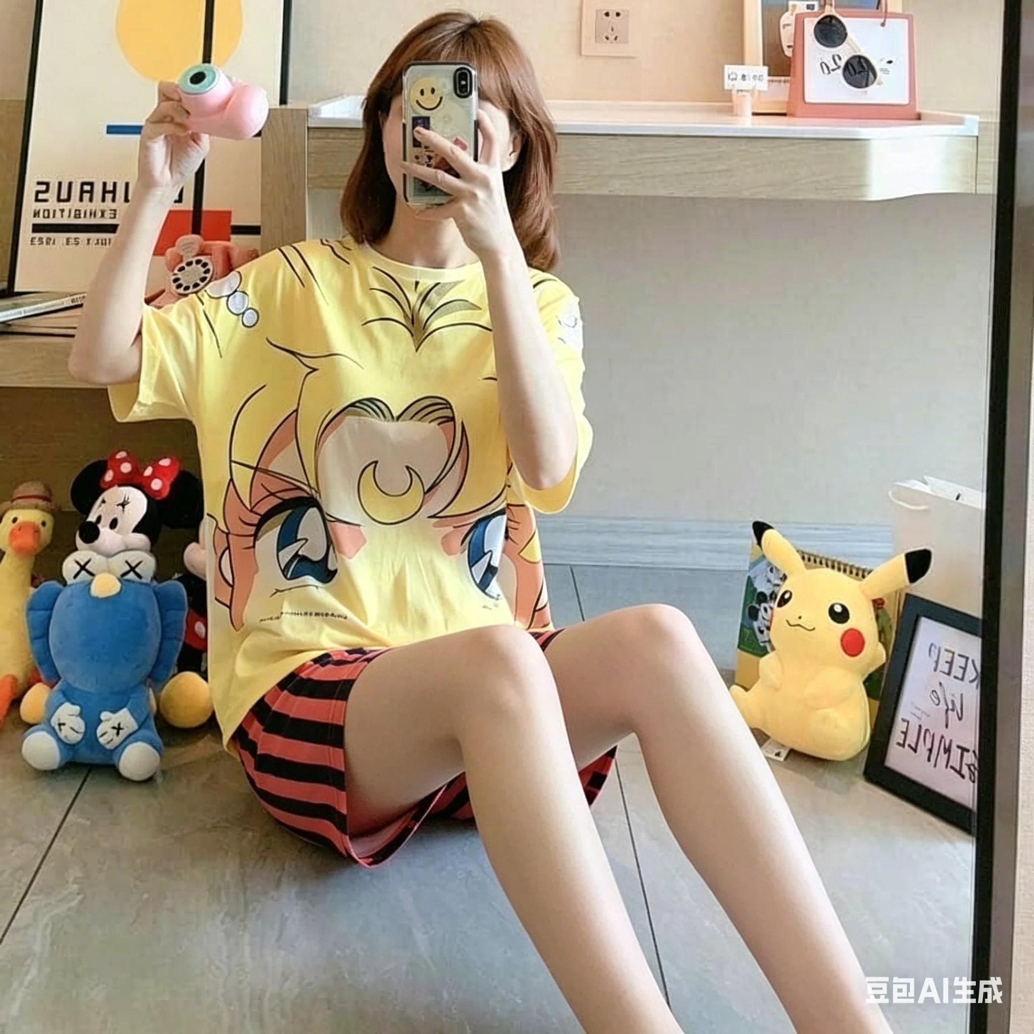Sailor Moon Adult and Children's Short-sleeve and Shorts Set for Couples / Parent-child Set / Best Friends Casual Two-piece Set