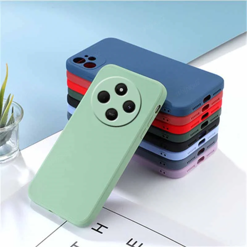 Dla Redmi 14C Etui Cover Xiaomi Redmi 14C Capas New Liquid Silicone Shockproof Back Bumper TPU Soft Case Redmi 14C 13C 12C Funda