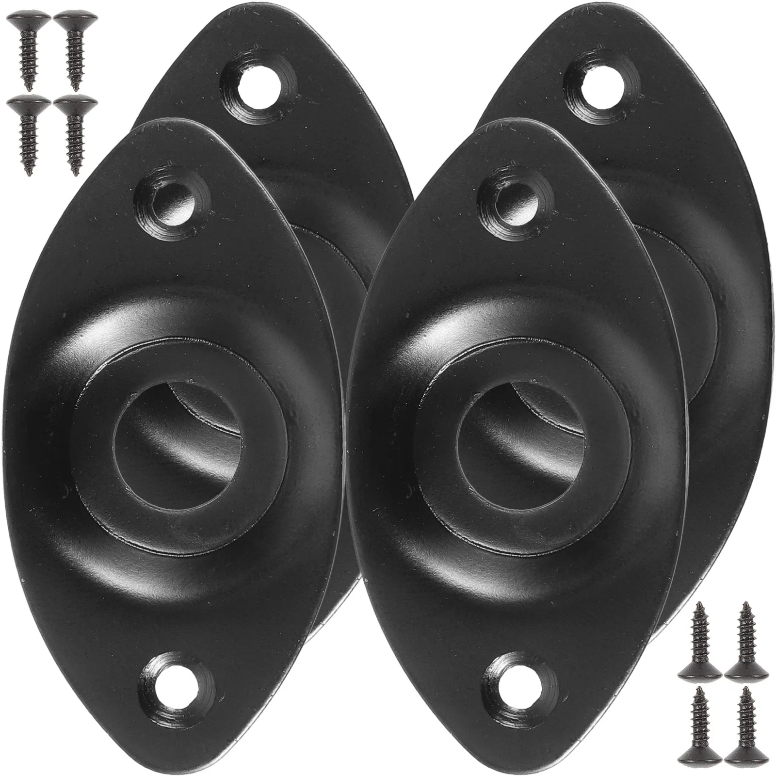 4Pcs Metal Guitar Jack Plate Cover for Electric Guitar Input Output Jack Socket Replacement Parts Upgrade Aesthetic Sleek