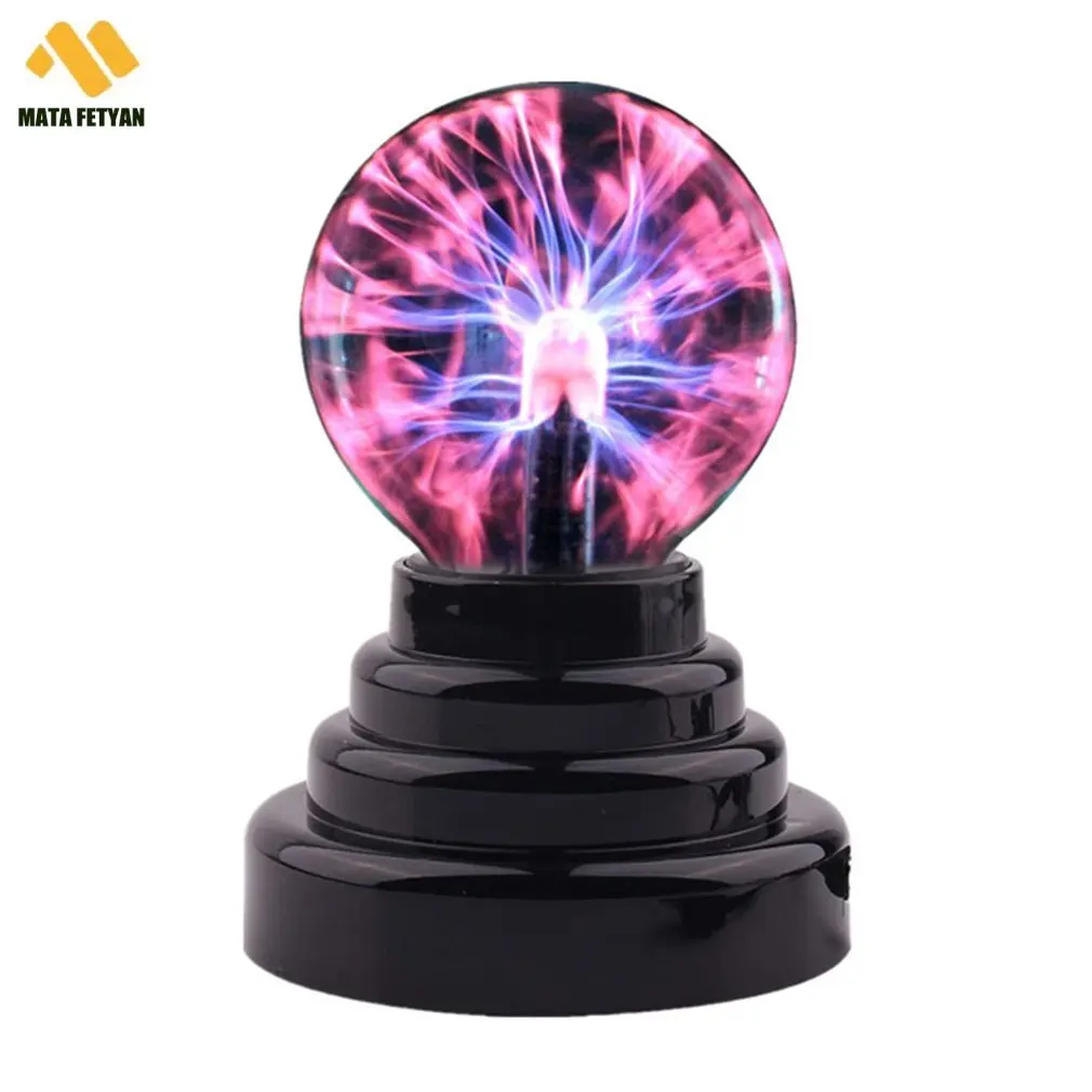 Plasma Ball Night Light para Crianças, Lava Lâmpada Fornecimento por Baterias USB e AAA, Magic Lightning Bolt, Lâmpada LED, Presente Atomológico, 3 em