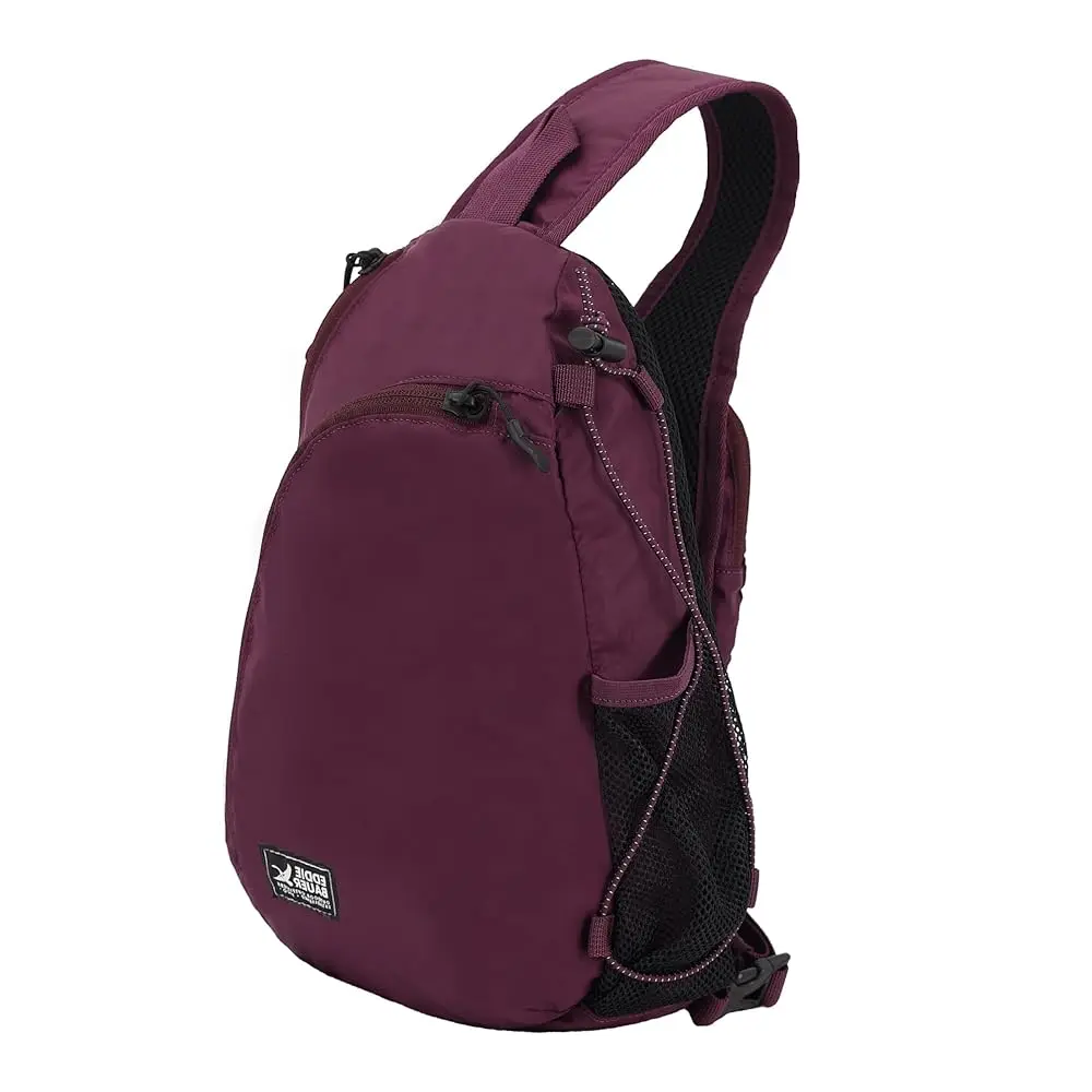 

Ripstop 8L Shoulder Sling Pack with Padded Air-Mesh Adjustable Crossbody Strap for Right or Left Handed Fit - Dk Plum
