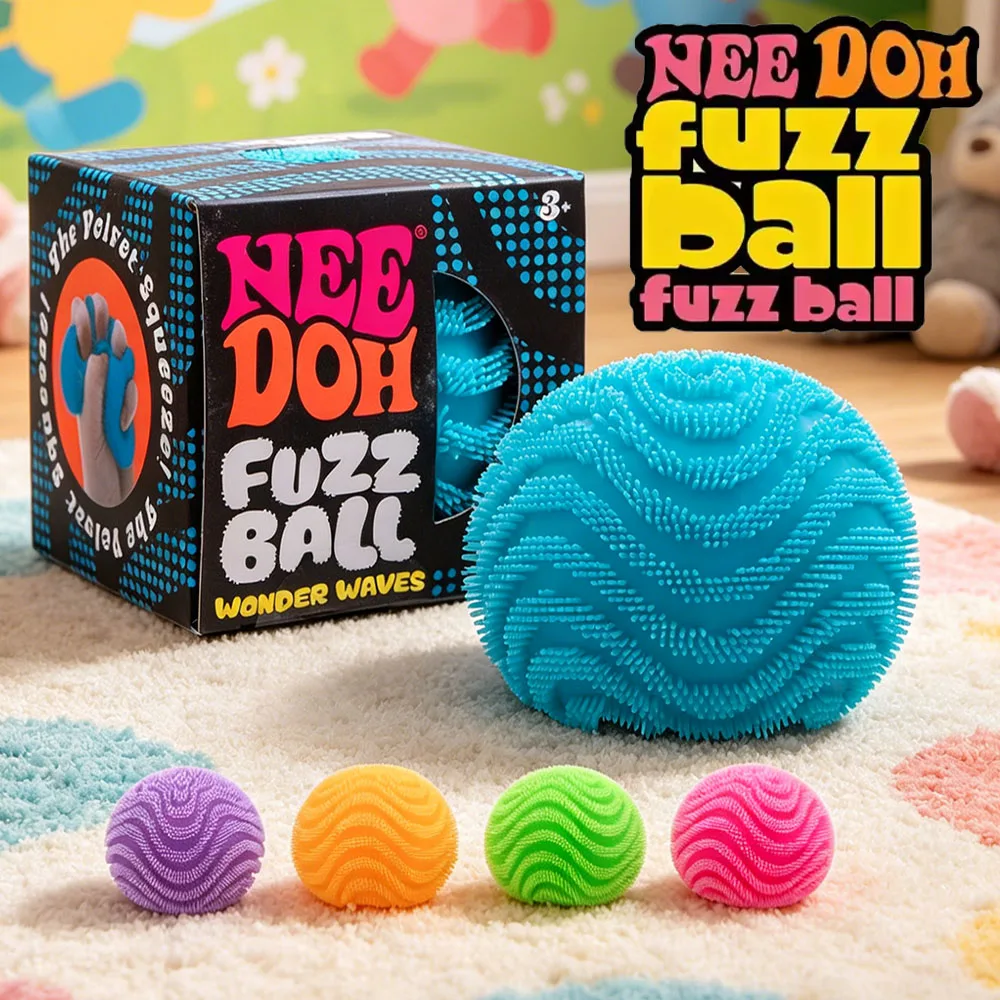 Nee Doh Fuzz Ball Blind Box Series: Brinquedo Antiestresse de Mesa para Alívio do Estresse, Ideal para Pessoas Sob Pressão, Bola Macia Divertida para Aliviar o Estresse
