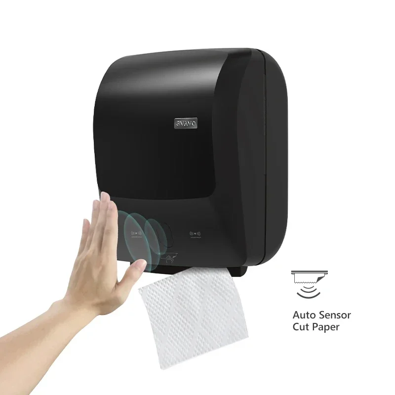 

Bathroom Kitchen Wall Mounted ABS Plastic Electric Automatic Sensor Auto Cut Jumbo Roll Paper Dispenser