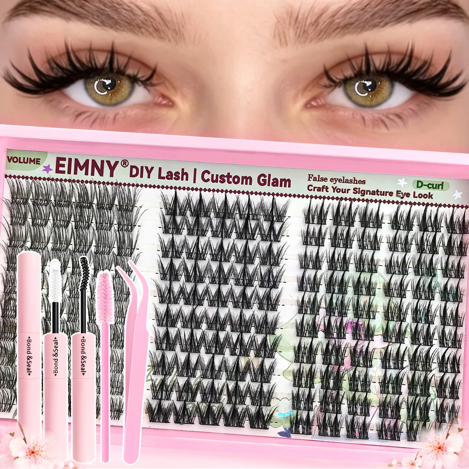 Manga Wimpern-Cluster-Set, Natürlich, 300 Stück, Wimpernverlängerungs-Kit, Wispy Fairy Fluffy Wimpern-Cluster, Anime Cosplay Wimpern