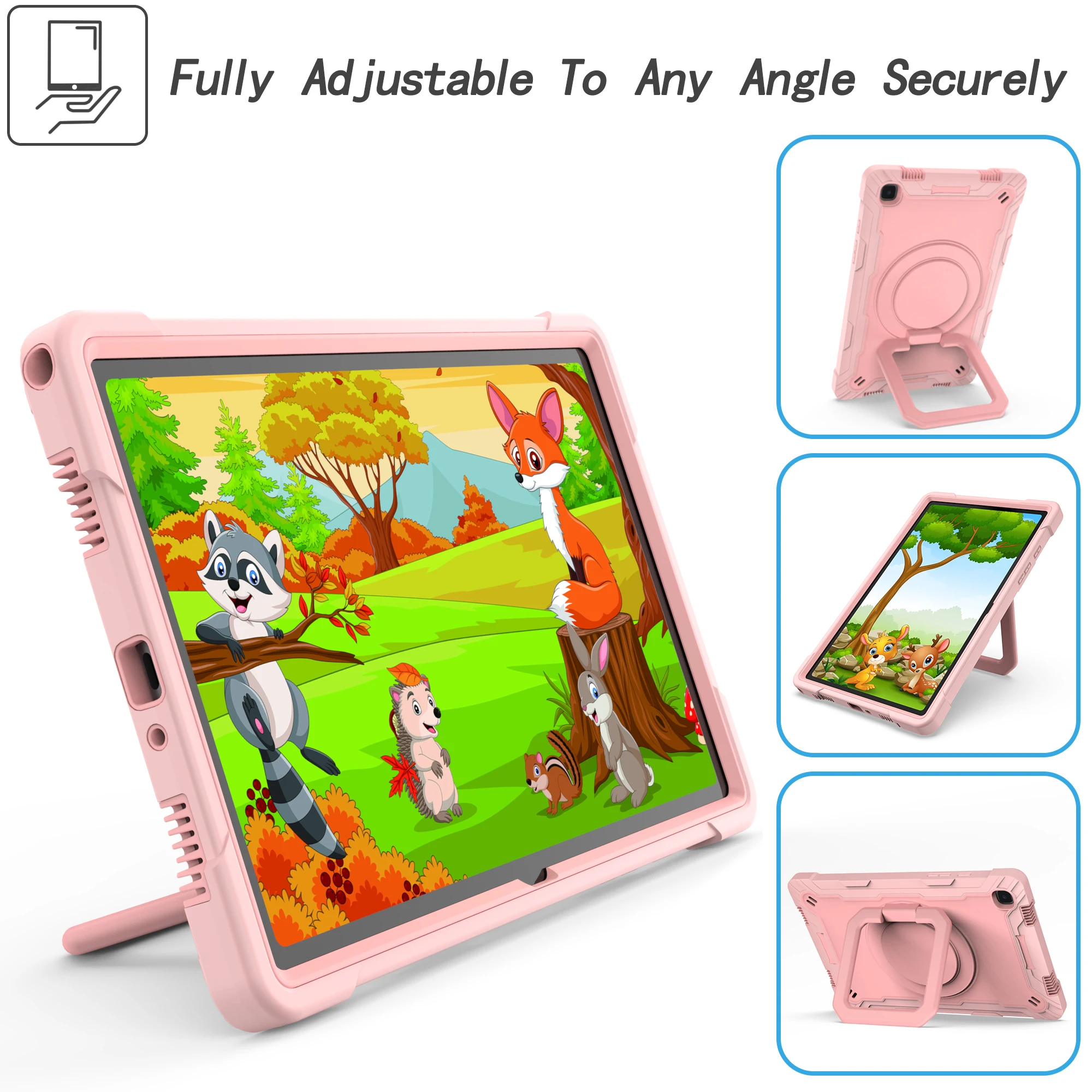 Multi functional case for Samsung Tab A7 10.4 inch 2020 (SM-T500/T505), 360 ° rotating bracket, with adjustable shoulder strap