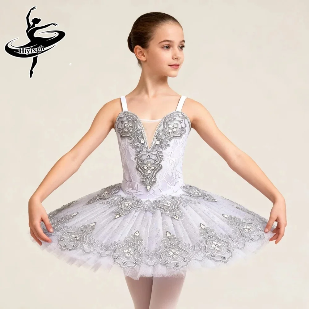 

Белые балетные юбки-пачки с пайетками, детские балетные платья, профессиональные костюмы для девочек, детей и женщин, одежда для танцевальных выступлений