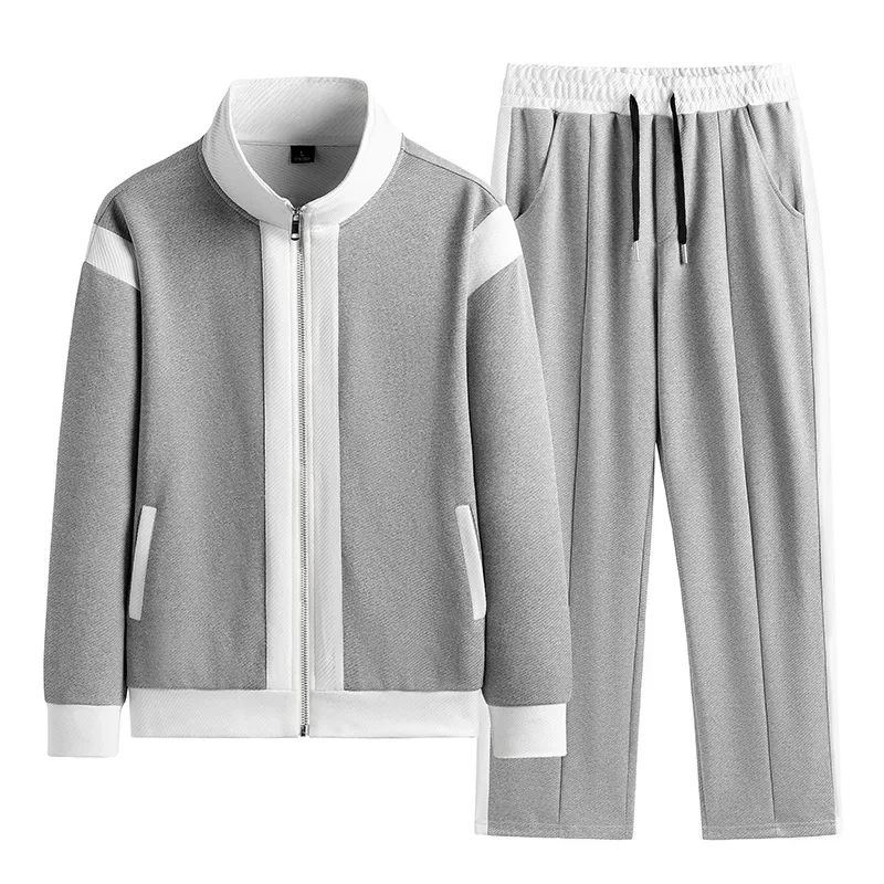 LIBIELIY Men's Baseball Korean Sportswear Jogging Sets Suit Jacket And Trousers Two-piece Running Sets FashionPatchwork Quality