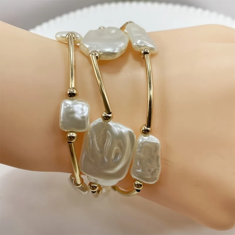 Korea Ins Fashion Irregular Geometric Multi-layer Bracelet Women's Personalized Simple Hundred with Jewelry 3pcs/set