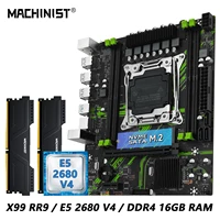 Kit opcional de placa base MACHINIST X99 PR9, conjunto de CPU LGA 2011-3 Intel Xeon E5 2680 V4 y combo de memoria RAM DDR4 de 16GB (2*8G), usb3.0 NVME