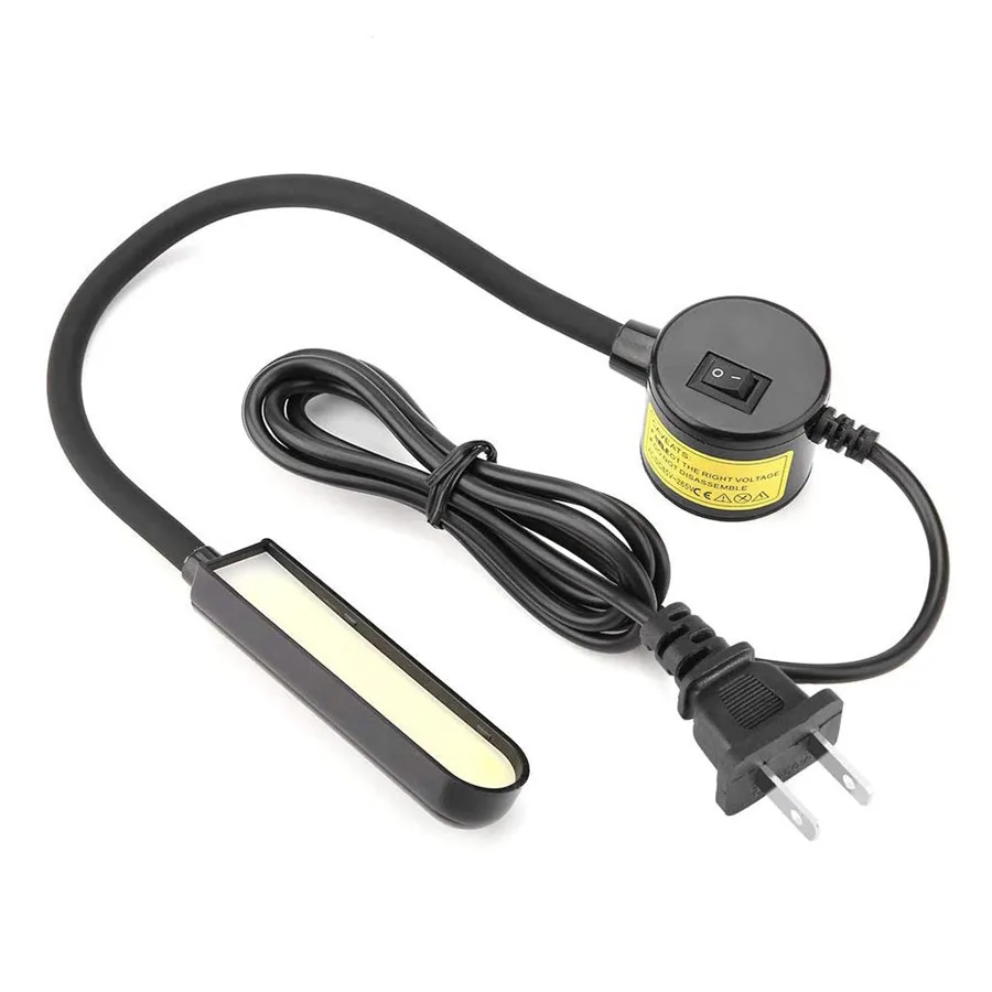 Luz de costura LED con base magnética, cuello de cisne flexible, lámpara de trabajo nocturno para taladro, prensas, banco de trabajo, UE, enchufe de