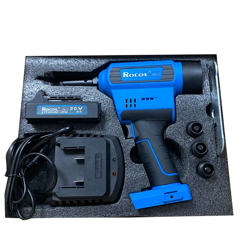 RL-860 Bateria elétrica Rivet Nut Tools, Rivnut Gun com baixo ruído e pode rebite, M3-M10