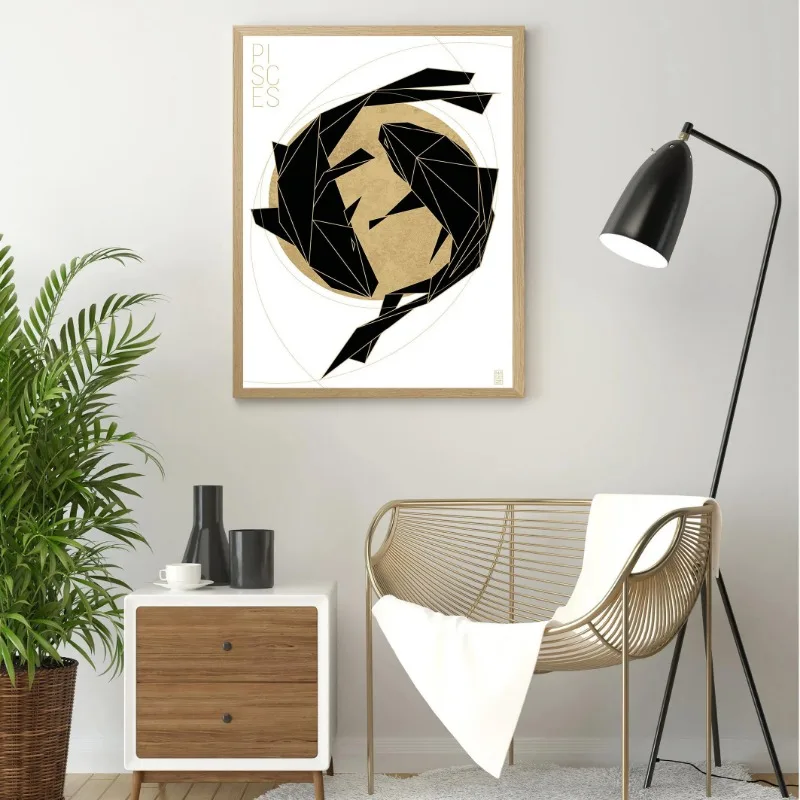 Minimalist Zodiac Astrology Decor Poster Aquarius Capricorn Aries Gemini Leo Sagittarius Canvas Painting Wall Living Room Decor