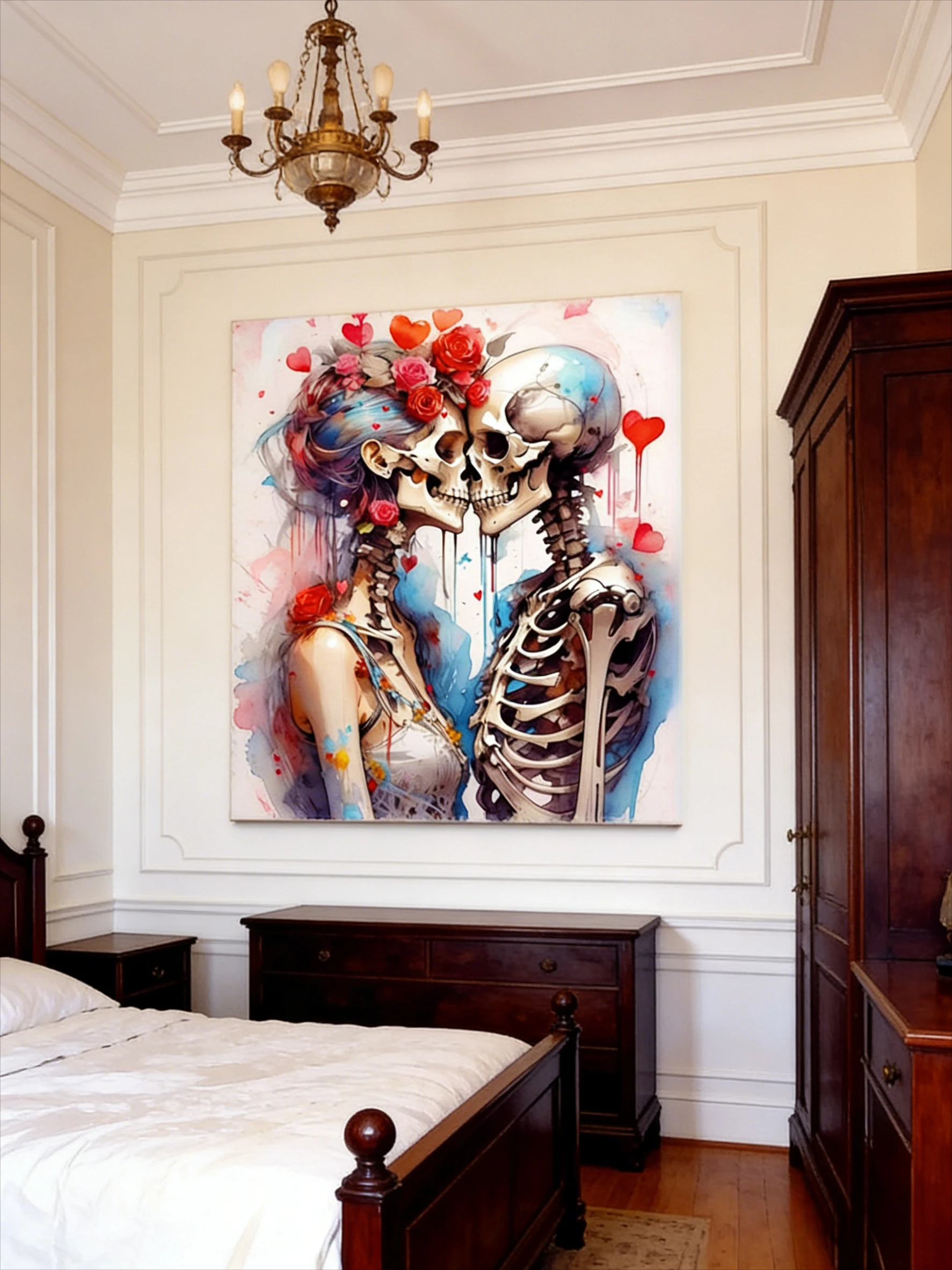 

Couple Skeletons Romantic 500/1000/1200/2000 PCS Jigsaw Puzzles Family Activity Games for Gameroom Bedroom Gifts Frameless