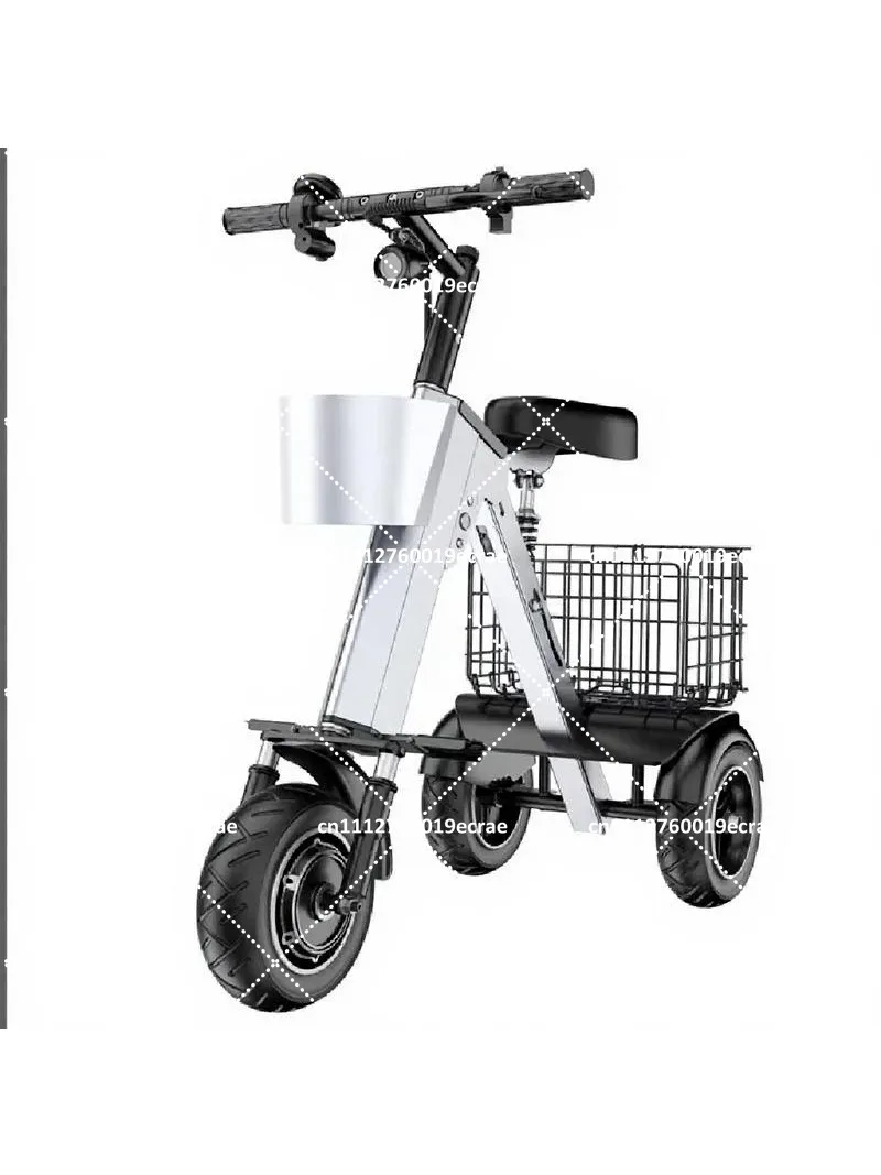 48V Foldable Electric Scooter, Portable Mini Three Wheeled Scooter, Lightweight High Power Ride for Adults