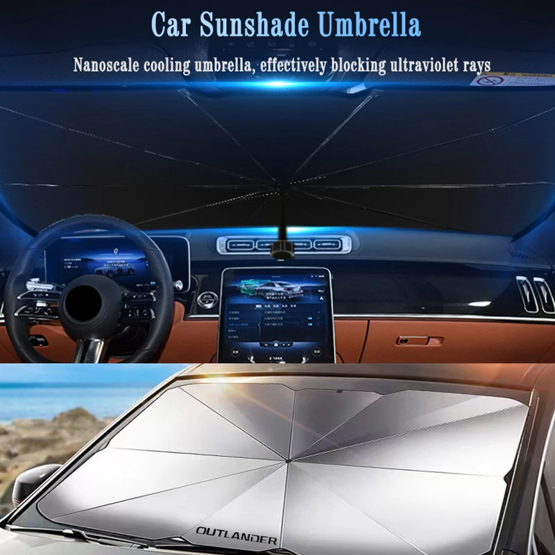 

Car Sunshade Umbrella Style Protection Foldable Parasol Sunscreen for Mitsubishi Outlander Car Front Window Windshield Accessory