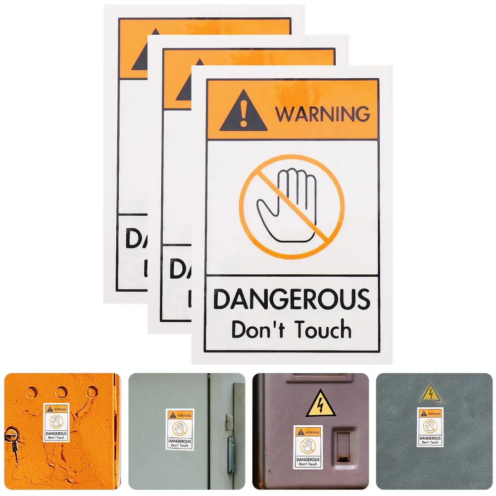 3 Pcs Safety Warning Labels Peel and Stick Stickers Security Decal Pvc Not Touch