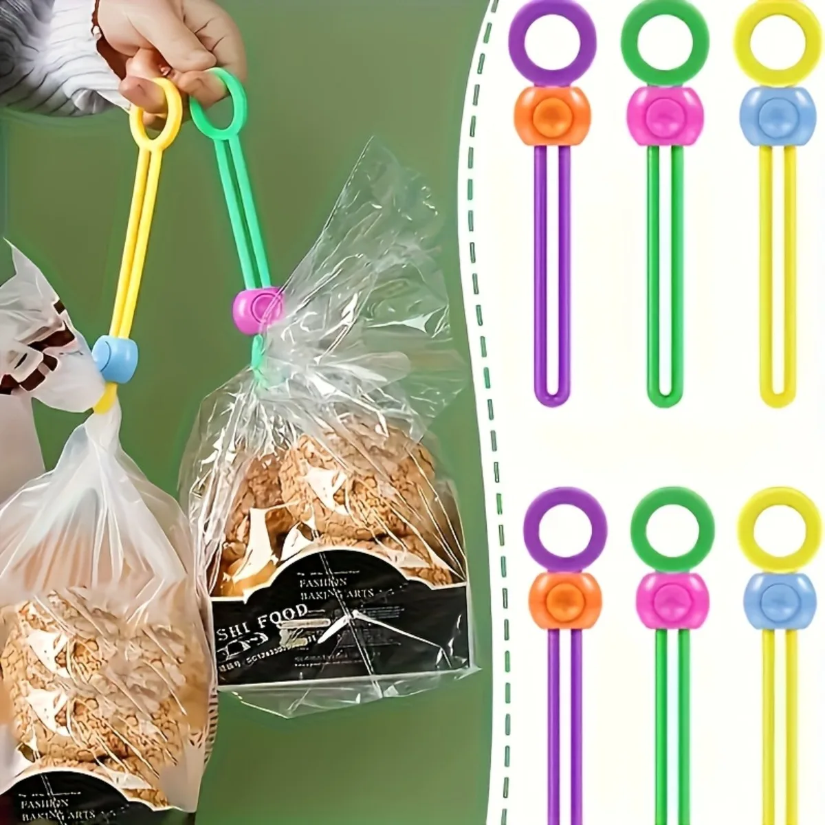 

10/20PCS Reusable Food Bag Clips, Colorful Plastic Sealing Clips for Snacks Cereal Storage, Moisture-Proof Kitchen Organizer