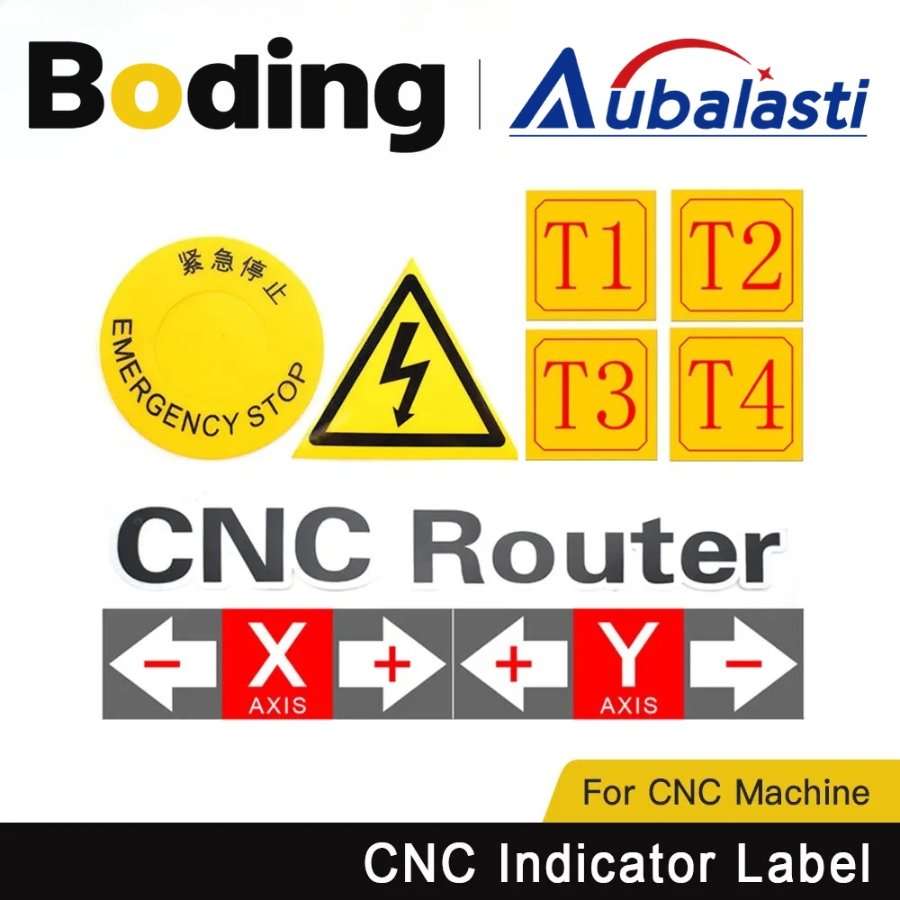 BODING CNC Engraving Machine Pointing Labeling Warning Stickers X Y Z Axis Label Engraving Machine Instruction Label