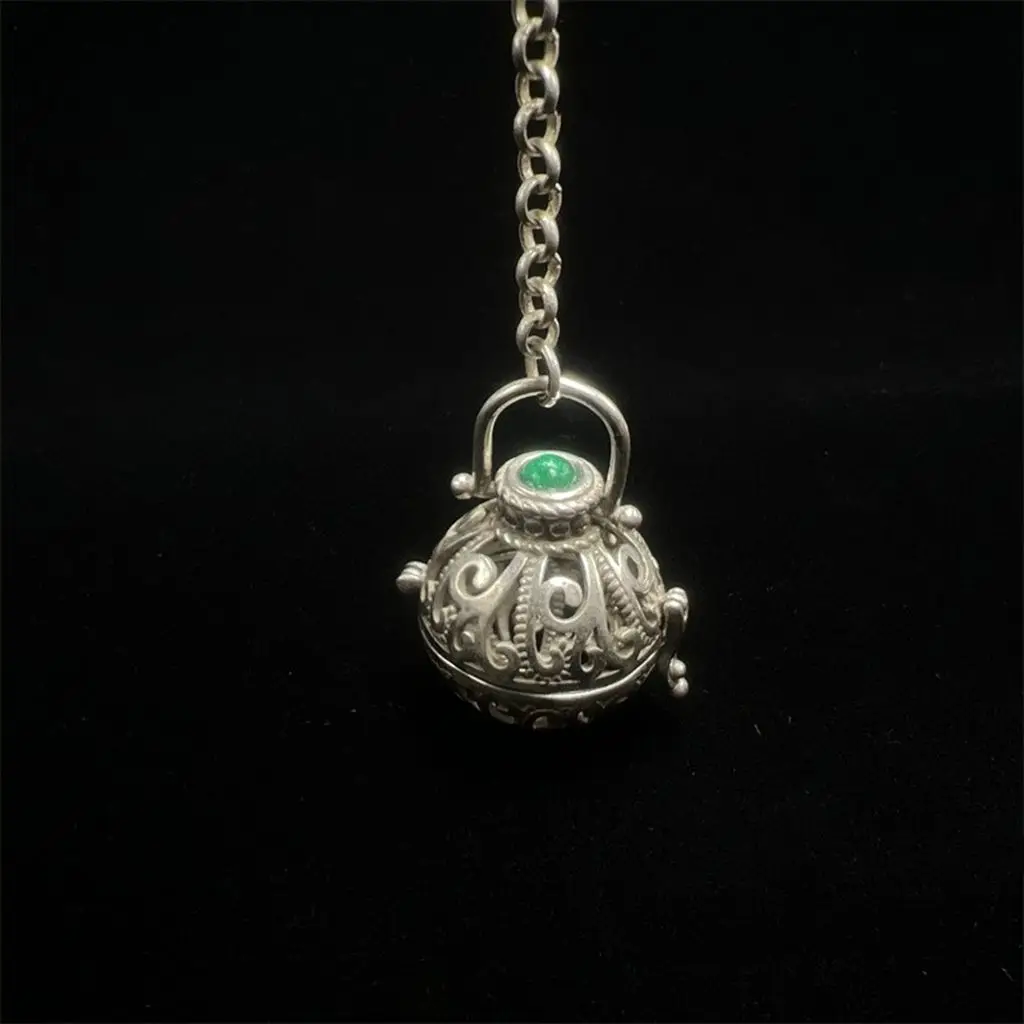 Tibetan silver retro hollowed-out incense ball men and women's carrying sachet pendant decorations